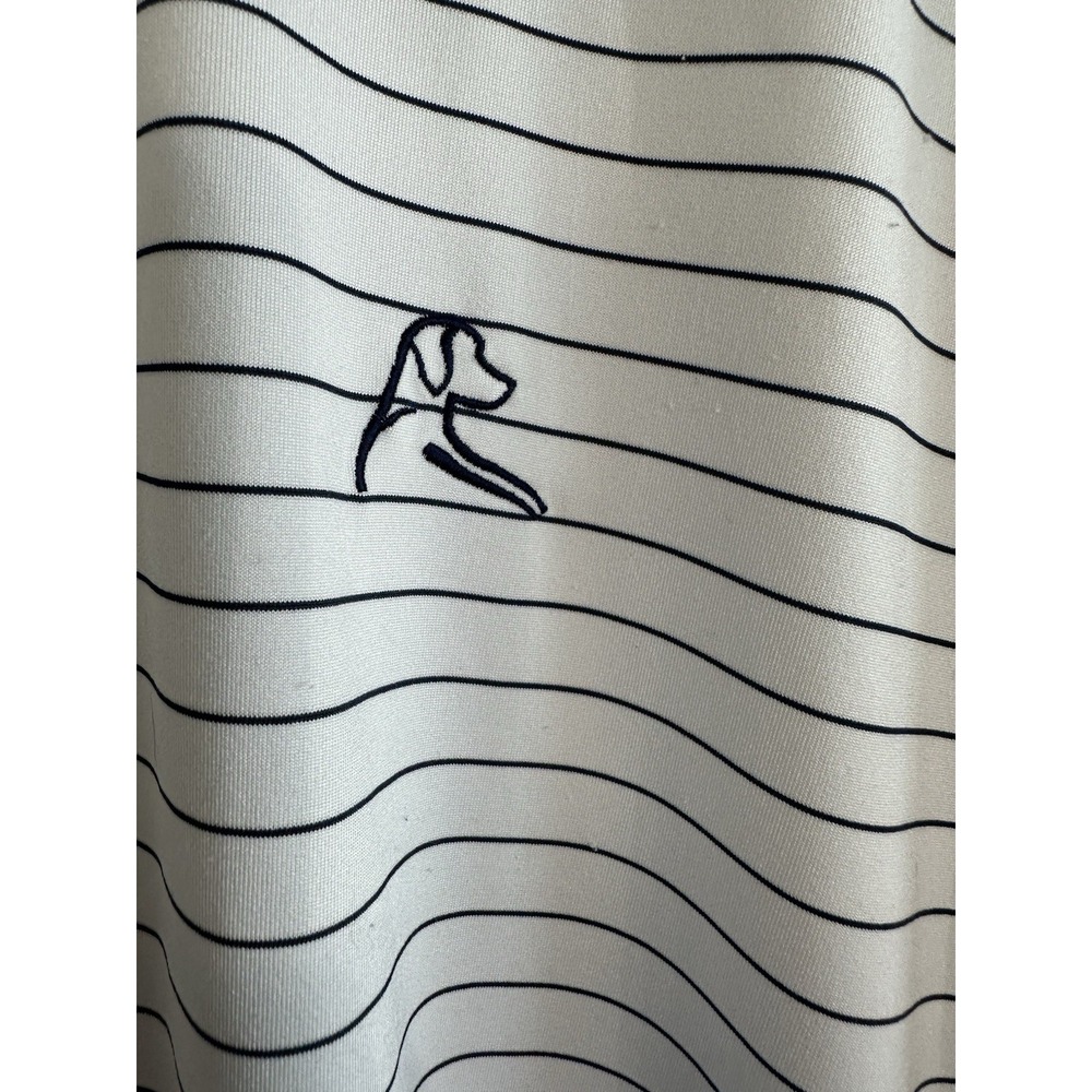 RHOBACK Striped Golf Performance Polo Shirt Mens XXL Blue White Short Sleeve